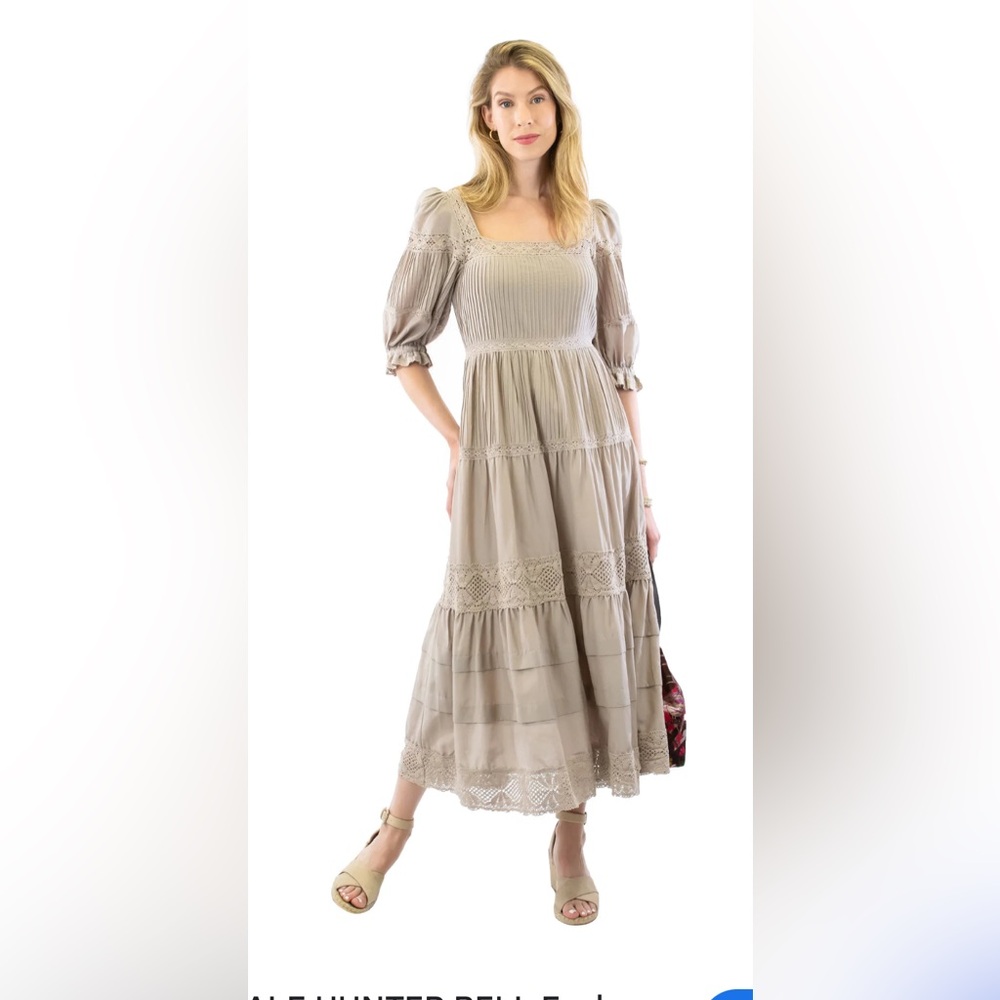 Hunter Bell khaki midi dress, size 8.